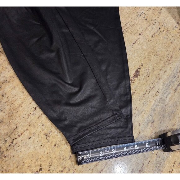 New! Terra & Sky Women's Plus Size 2X Fitted Legging Black Faux Leather Pull-On - Picture 6 of 14